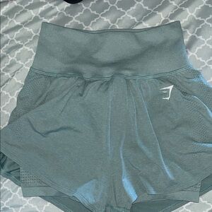 Gymshark Vital Seamless 2.0 2-in-1 Shorts Teal High Waisted Womens Small